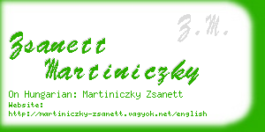 zsanett martiniczky business card